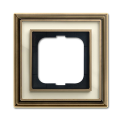 Рамка 1-постовая ABB Dynasty латунь античная/белое стекло 2CKA001754A4580