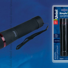 Ручной светодиодный фонарь Uniel от батареек 181х46 60 лм S-LD046-C Black UL-00000791