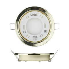 Встраиваемый светильник Uniel GX53/H2 Gold 10 Prom UL-00005053
