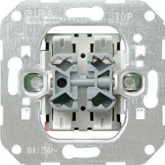 Выключатель кнопочный двухклавишный перекрестный Gira System 55 10A 250V 015500